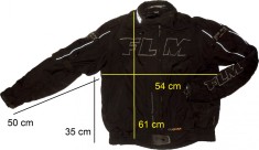 Geaca moto FLM profi, calitativa, protectii (barbati S) LICHIDARE !