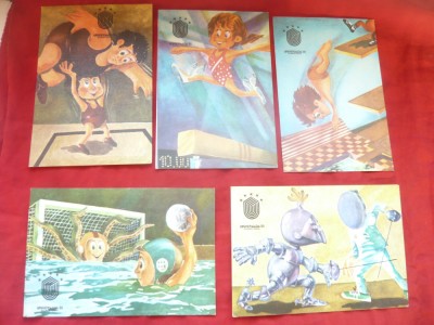 Set 10 Ilustrate Universiada - Bucuresti 1981 - Desene foto