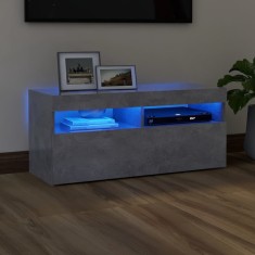 Gossi comoda tv cu lumini led, gri beton, 90x35x40 cm