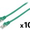 Patch cord F/UTP 6 litat CCA PVC verde 0,25m 26AWG