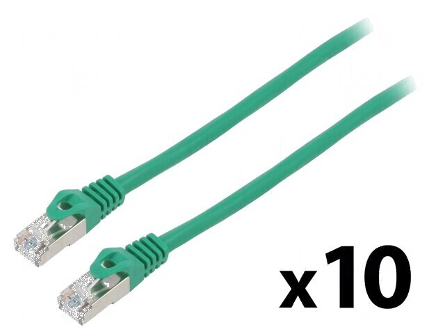 Patch cord F/UTP 6 litat CCA PVC verde 0,25m 26AWG