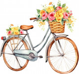 Cumpara ieftin Sticker decorativ Bicicleta, Galben, 63 cm, 8116ST-7, Oem