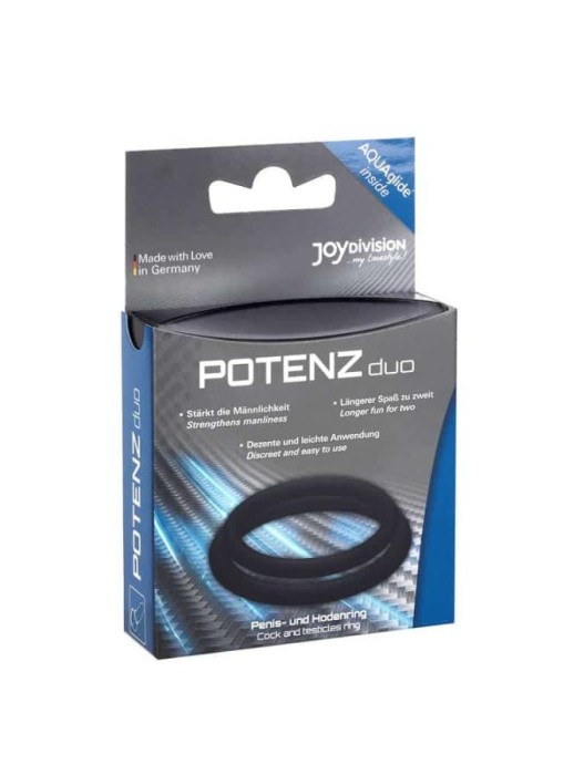 Set 2 Inele Penis Potenzduo M, Negru