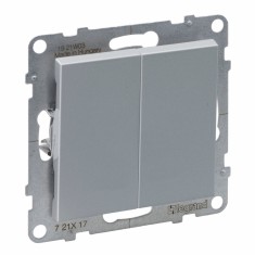 Intrerupator dublu revenire Legrand Suno aluminiu 721317
