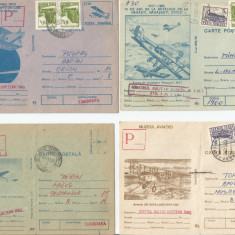 România, lot 4 cărţi poştale circulate, aerofilatelie 8