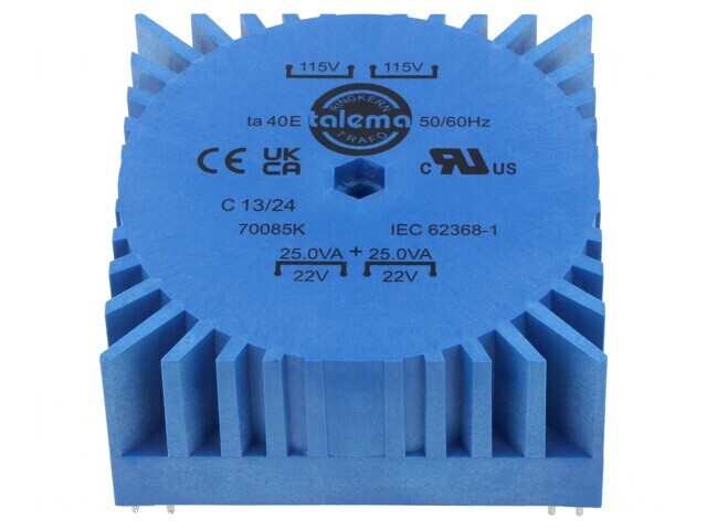 Transformator toroidal 50VA 115VAC 230VAC 22V 22V 86%