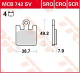 Set placute frana fata TRW MCB742SV - Kawasaki ZX-6RR 600-636 Ninja (03-06) - ZX-10R 1000 Ninja (04-07) (set 4 buc)