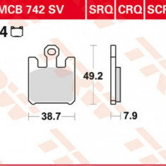 Set placute frana fata TRW MCB742SV - Kawasaki ZX-6RR 600-636 Ninja (03-06) - ZX-10R 1000 Ninja (04-07) (set 4 buc)