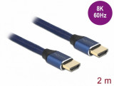 Cablu Ultra High Speed HDMI 48 Gbps 8K60Hz/4K240Hz 2m Blue Certificat, Delock 85447