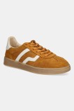 Gant sneakers din piele &icirc;ntoarsă Cuzima culoarea galben, 31533042