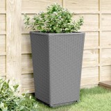 VidaXL Jardiniere de grădină, 2 buc., gri deschis, 32,5x32,5x57 cm, PP