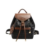 Rucsac dama, Elunara GT3610, Negru/Maro