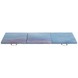 HOMCOM Saltea de Gimnastică 180 cm pliabilă, Crash Mat Groasă 5 cm cu M&acirc;nere pentru Antrenament Acasă, Albastru Deschis | Aosom Romania