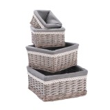 Cumpara ieftin Set 4 cosuri depozitare lemn rachita gri 15 x 15 x 9,5 cm, 20 x 20 x 12 cm, 25,5 x 25,5 x 13 cm, 30 x 30 x 15 cm
