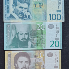 Serbia 100 dinari 2003 20 dinari 2011 10 dinari 2011