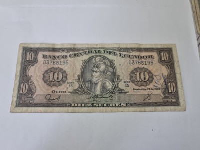 bancnota ecuador 10 s 1988 (ls) foto
