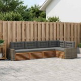 vidaXL Set de canapele de exterior 5 pcs Natural și Antracit 3383370
