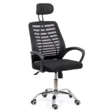 SCAUN DE BIROU DIN MESH SI TETIERA OFF 335 NEGRU