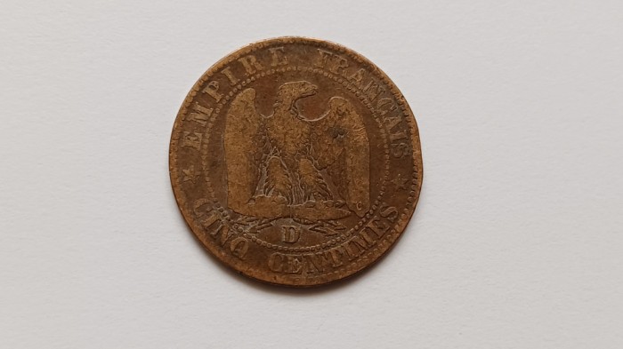 Franta -5 Centimes 1853 D