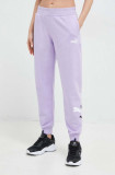 Cumpara ieftin Puma pantaloni de trening culoarea violet, cu imprimeu