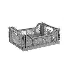 Lada din plastic pliabila, 40 x 30 x 14.5 cm, 15 L, Gri
