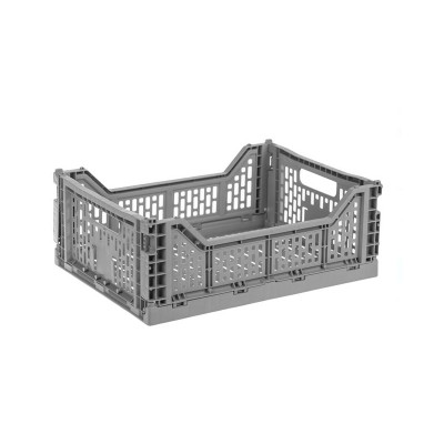 Lada din plastic pliabila, 40 x 30 x 14.5 cm, 15 L, Gri foto