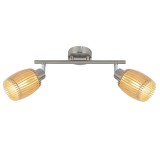 Plafoniera Blind KL162001, 2 x E14, nichel satinat + lemn natur, moderna