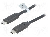 Cablu din ambele par&amp;#355;i, USB C mufa, USB 3.1, lungime 1m, negru, LOGILINK - CU0129