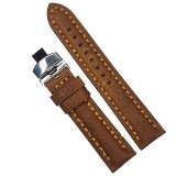 Cumpara ieftin Curea de ceas maro cu textura bizonata din piele naturala 20mm, 22mm 24mm -