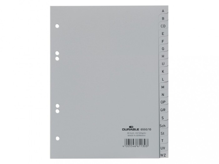 Index plastic A5 A-Z Durable
