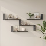 Set 3 rafturi de perete Vepinshul antracit, design modern