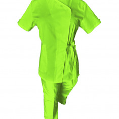 Costum Medical Pe Stil, Verde Lime, Model Andreea - S, S