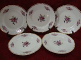 SET / SERVICIU 5 FARFURII MIC DEJUN CU MODEL IN RELIEF DIN PORTELAN BOHEMIA ,, BERNADOTTE,,