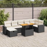 Cumpara ieftin Set mobilier de grădină cu perne, 5 piese,poliratan/lemn acacia