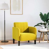 VidaXL Canapea Scaun cu Cotiere Catifea Galben 54 cm