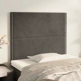 Gossi tablii de pat, 2 buc, gri inchis, 80x5x78/88 cm, catifea