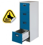 Clasificator metalic Premium 4 sertare 460x620x1325 mm (LxlxH) Albastru, Neasamblat, PLUS