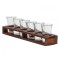 Set 6 pahare shot suport lemn dreptunghiular 50ml Zilan EXT 9932