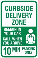 Curbside Delivery Zone 10 Min Parking Sign foto