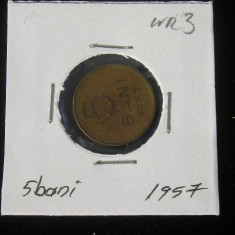 M1 C10 - Moneda foarte veche 22 - Romania - 5 banI - 1957