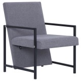Fotoliu, gri deschis, material textil