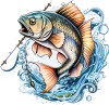 Sticker decorativ, Peste, Albastru, 61 cm, 1273STK-3