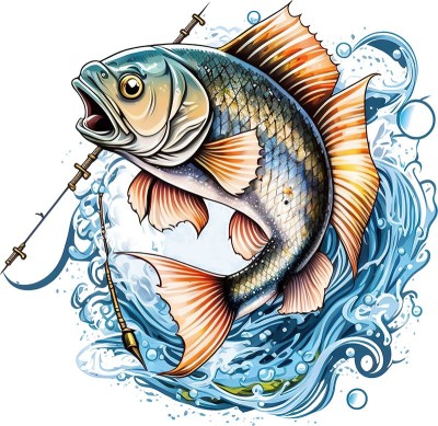 Sticker decorativ, Peste, Albastru, 61 cm, 1273STK-3 foto