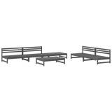 Set mobilier relexare de gradina, 6 piese, gri, lemn masiv pin