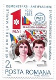 Romania (405b) - 45 de ani de la demonstratiile din 1939, 1984 - neobliterata