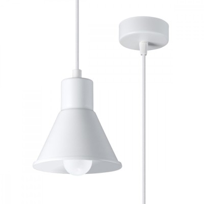 Lampă Suspendată Taleja Albă Oțel 1 Bec Cu Design Modern De Interior foto