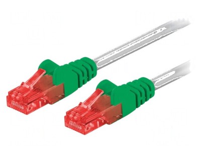 Cablul de rețea U/UTP 6 litat CCA PVC gri 1m 24AWG foto