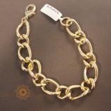 Bratara Bolda , unisex, placata aur 14K, zale mari, reglabila 21 cm