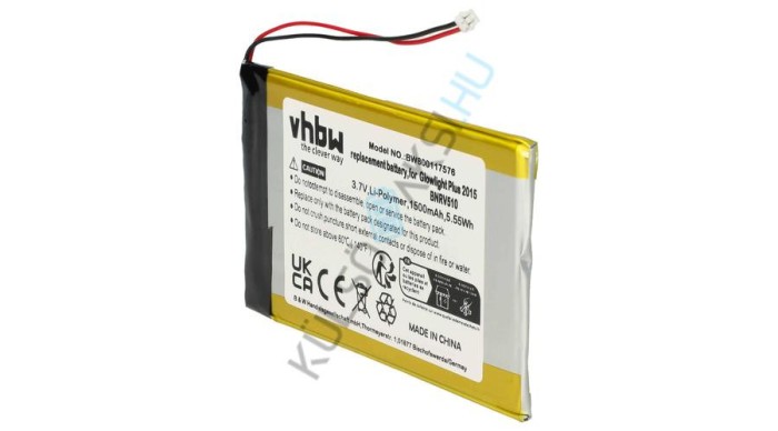 Baterie de &icirc;nlocuire VHBW E-Book pentru Tolino Shine 1, 3, 2 HD / Tolino Vision 2, 4 HD - 1500 mAh 3,7 V Li-polimer