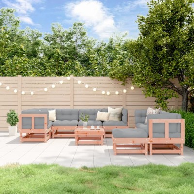 vidaXL Set mobilier relaxare grădină, 10 piese, lemn masiv Douglas 3186569 foto
